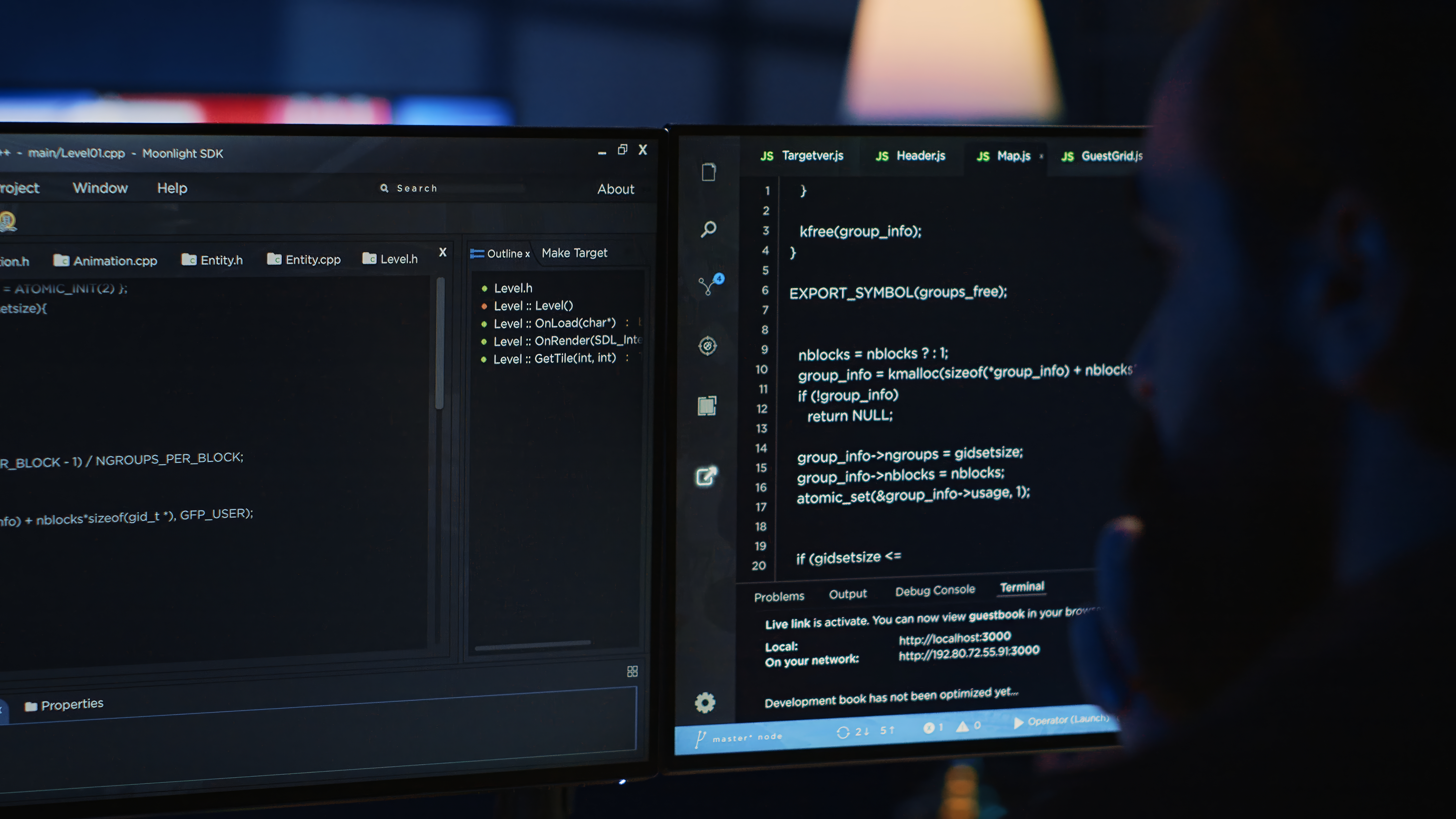 Interface de projeto da GCDeveloper