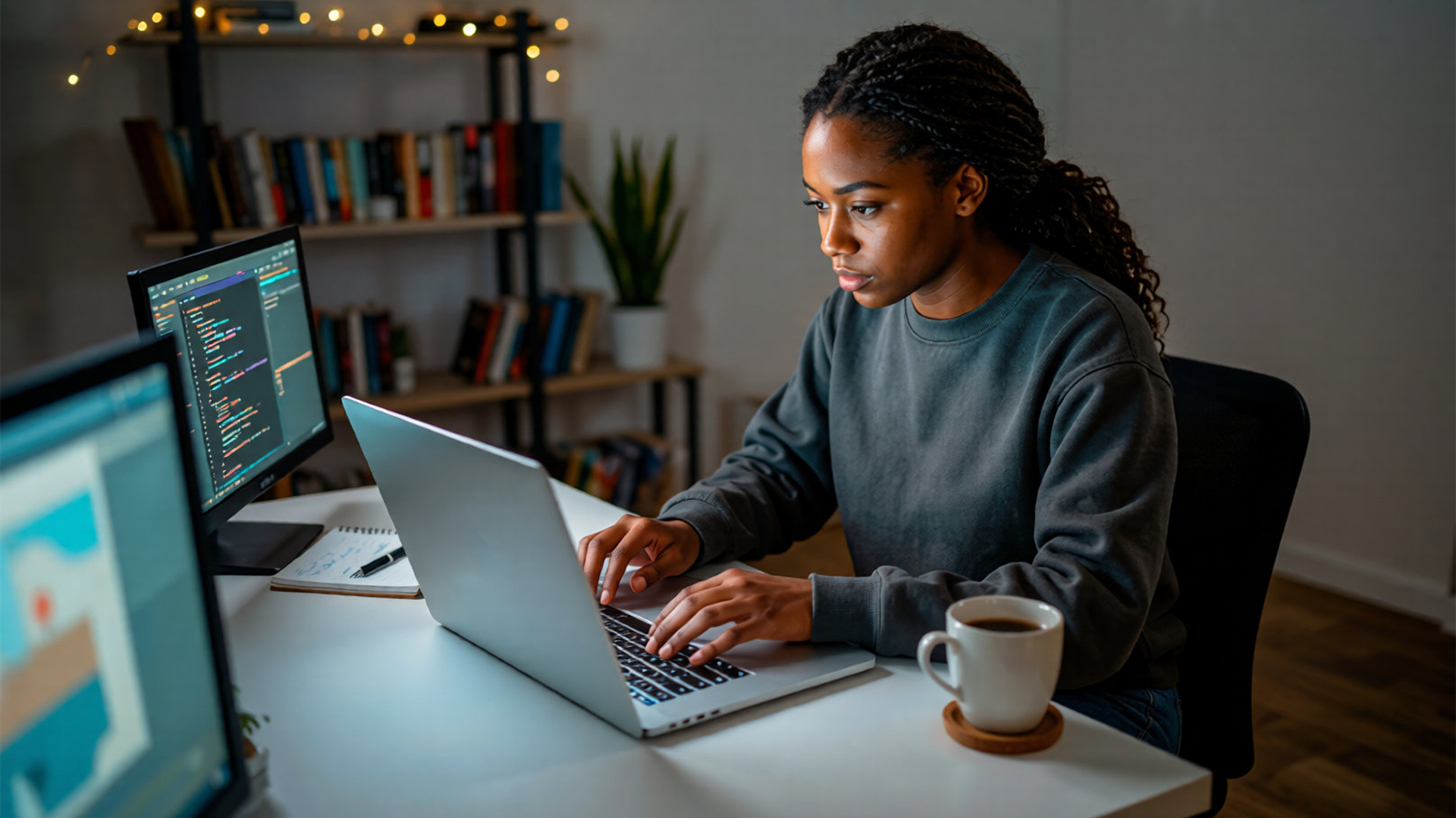 Exemplo de Landing Page desenvolvida em um notebook
